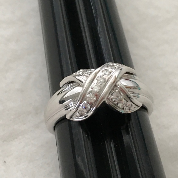 TIFFANY & CO. Vintage Diamond 18K Signature X Crossover Ring Size 7.5 - Picture 8 of 15